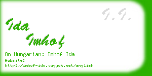 ida imhof business card